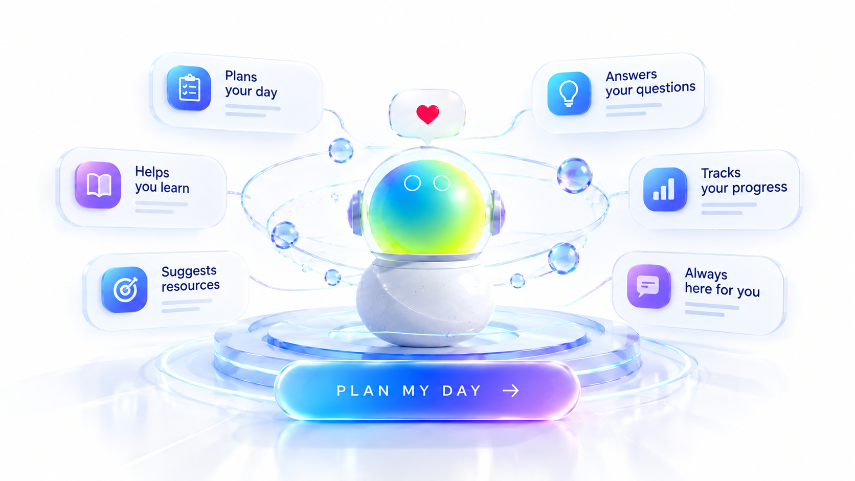 Futuristic AI Day Planner Interface